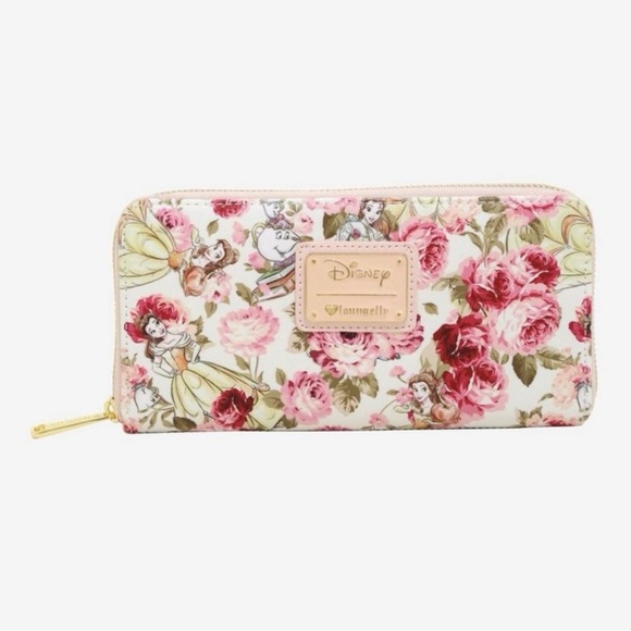 Loungefly Handbags - Disney Loungefly Belle Floral Full Zip Wallet